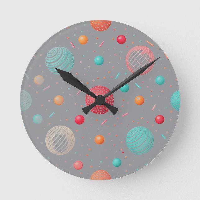 "Colorful Circles Modern Wall Clock (Front)