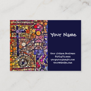 Colorful Circles Mosaic Southwestern Cross Design Business Card