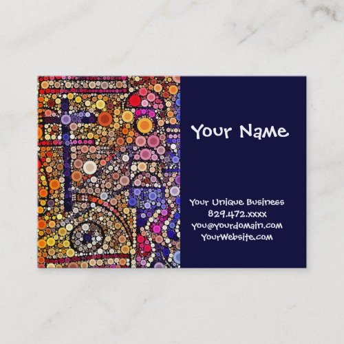 Colorful Circles Mosaic Southwestern Cross Design Business Card