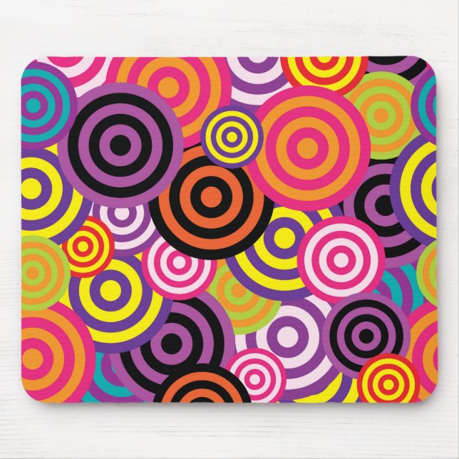 Colorful circles mouse pad (Front)