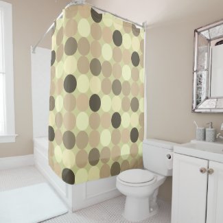 colorful circles of pastel color in Sepia Shower Curtain