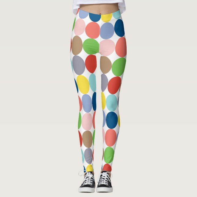 Colorful circles of pastel color leggings (Front)
