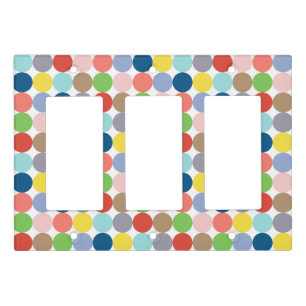 Colorful circles of pastel color light switch cover