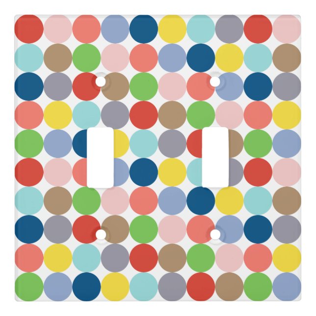 Colorful circles of pastel color light switch cover (Front)