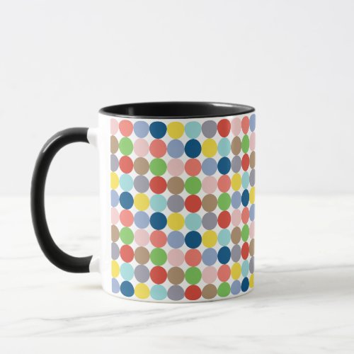 colorful circles of pastel color mug