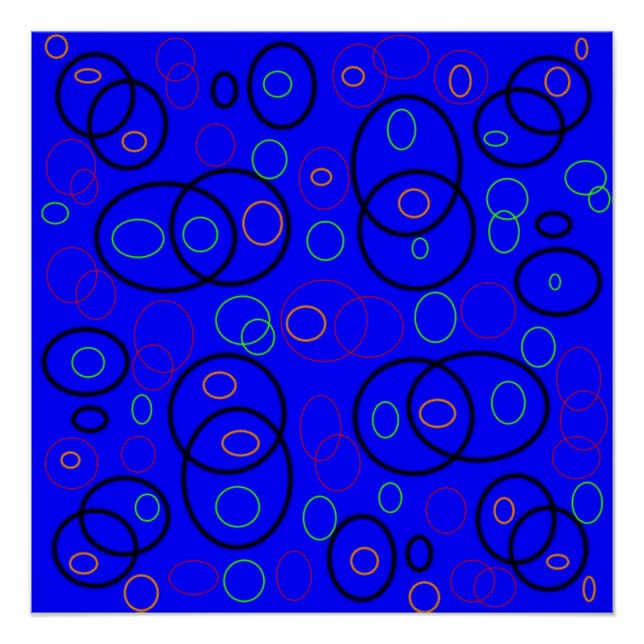 Colorful circles on blue poster (Front)