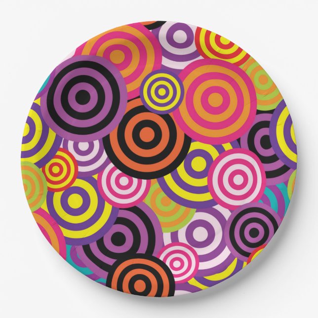 Colorful circles paper plates (Front)