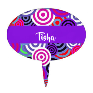 Colorful circles pattern cake topper