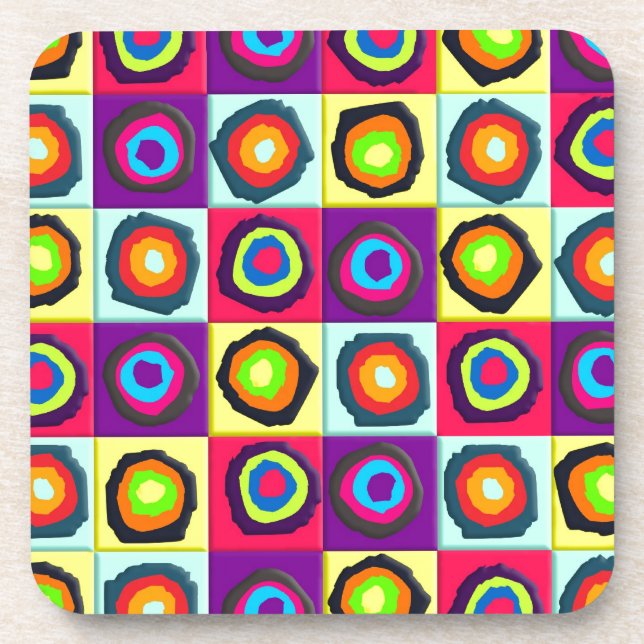 Colorful Circles Pattern Coaster (Front)