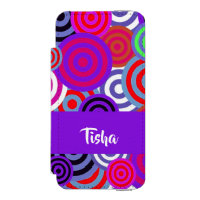 Colorful circles pattern iPhone SE/5/5s wallet case