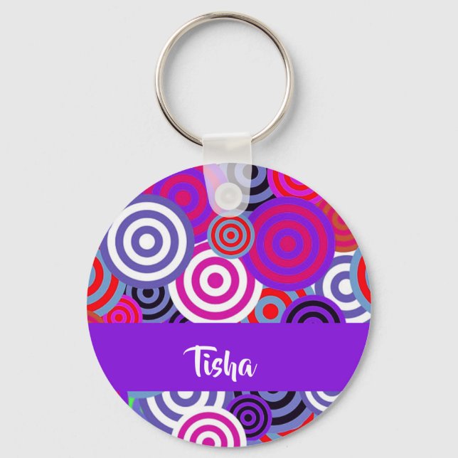 Colorful circles pattern keychain (Front)