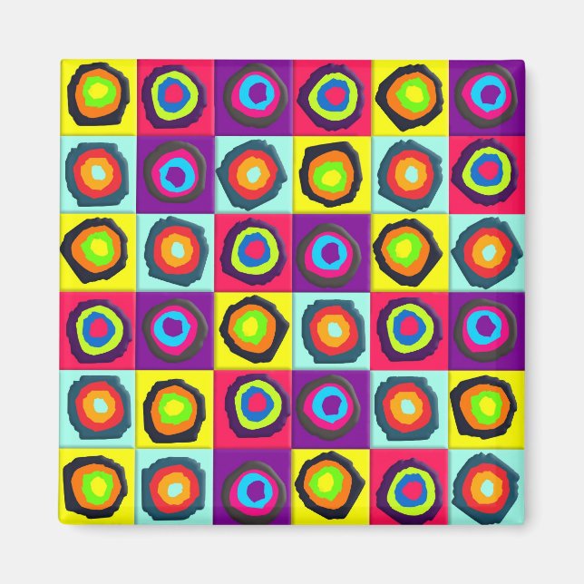 Colorful Circles Pattern Magnet (Front)
