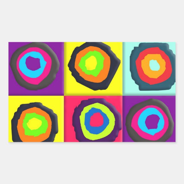 Colorful Circles Pattern Rectangular Sticker (Front)