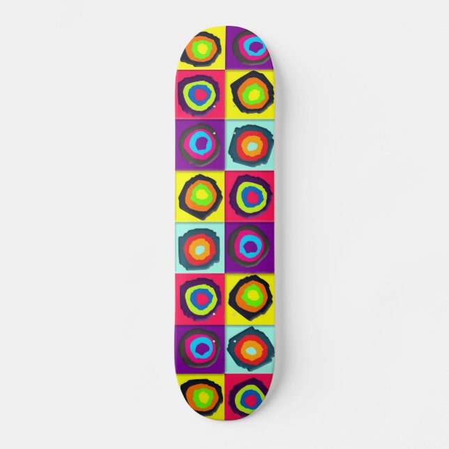 Colorful Circles Pattern Skateboard Deck (Front)