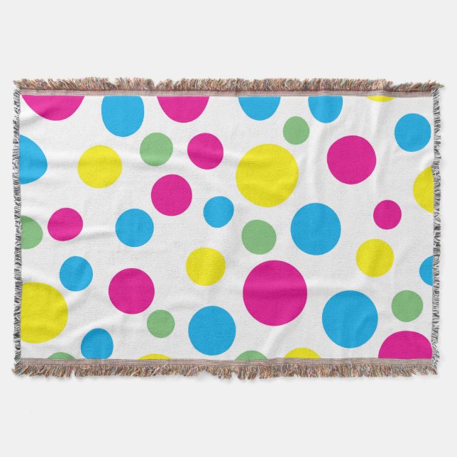Colorful circles pattern throw blanket (Front)