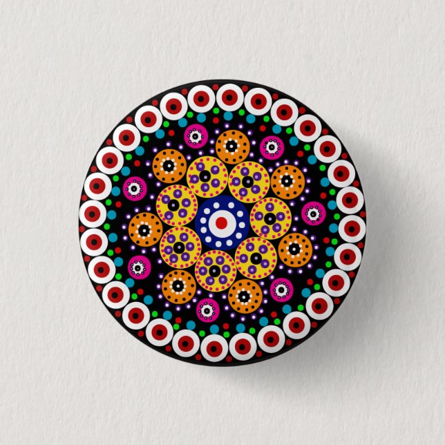Colorful Circles Pinback Button (Front)