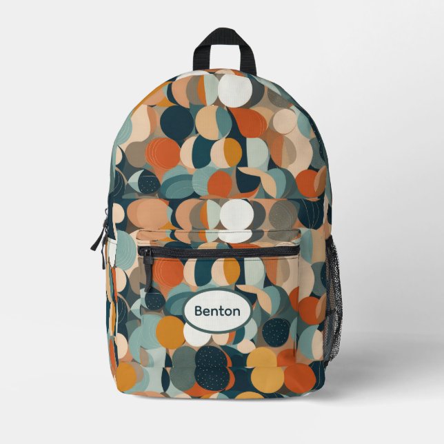 Colorful Circles Printed Backpack (Front)