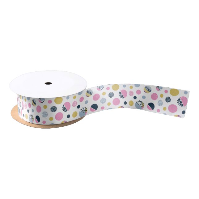 Colorful Circles  Satin Ribbon (Spool)