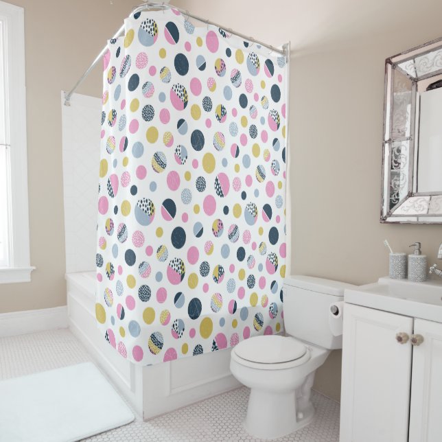 Colorful Circles  Shower Curtain (In Situ)