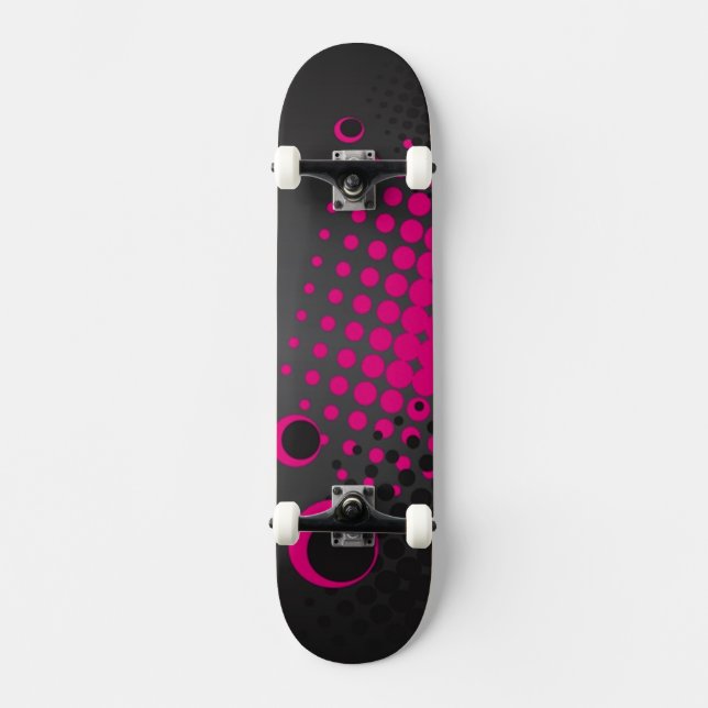 Colorful Circles Skateboard (black) (Front)