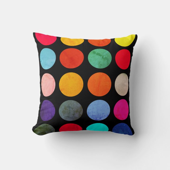 Colorful Circles Throw Pillow (Front)