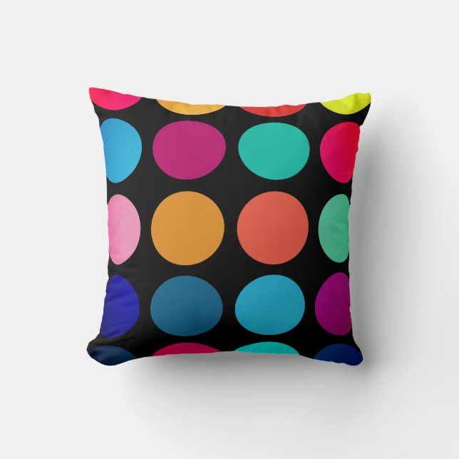 Colorful Circles Throw Pillow (Front)