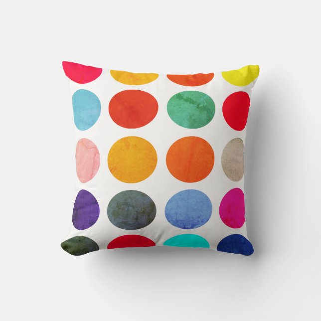 Colorful Circles Throw Pillow (Front)