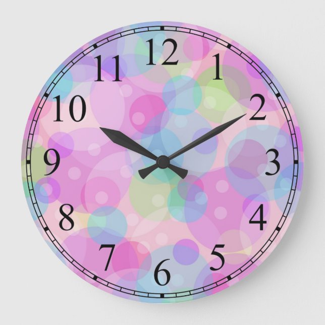 Colorful Circles Wall Clock (Front)