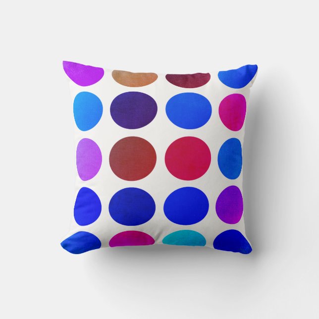 Colorful Circles Whimsy 2 Throw Pillow (Front)