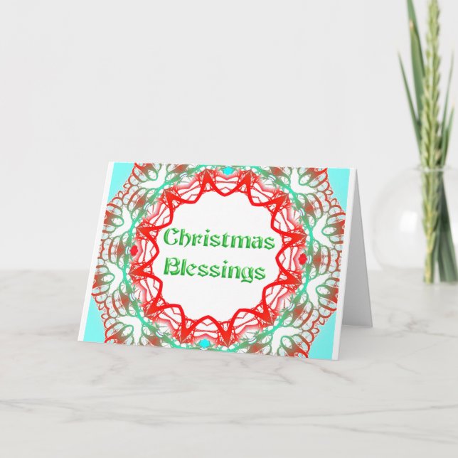 Colorful circular lacy design Holiday card (Front)