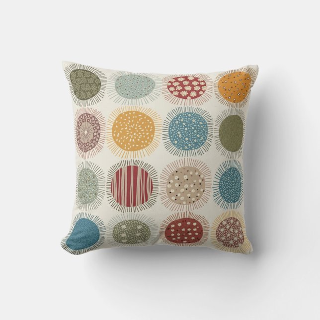 colorful circular pattern cushion (Front)