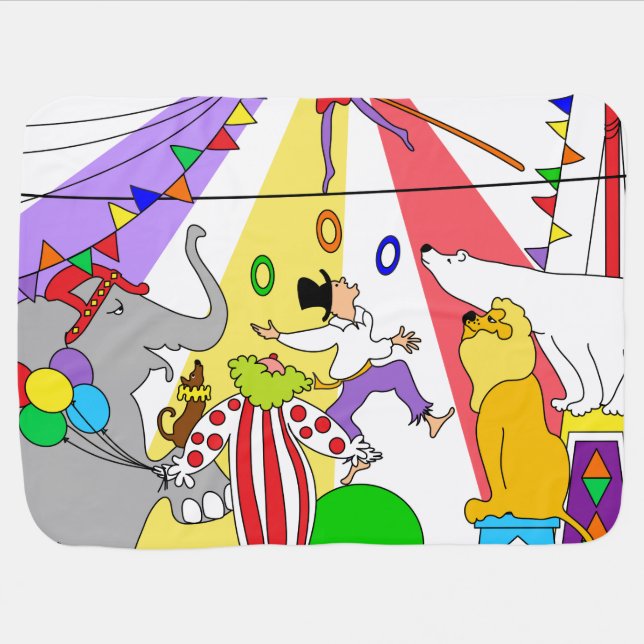 Colorful Circus Baby Blanket (Horizontal)