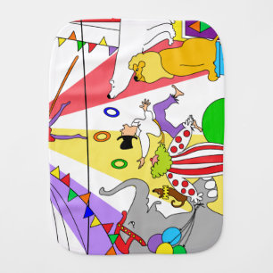 Colorful Circus Baby Burp Cloth
