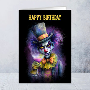 Colorful Circus Clown Birthday Greeting Card