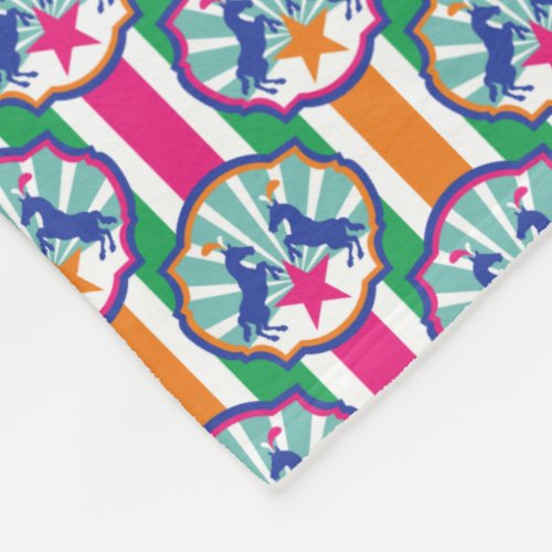 Colorful Circus Show Ponies Pattern Fleece Blanket