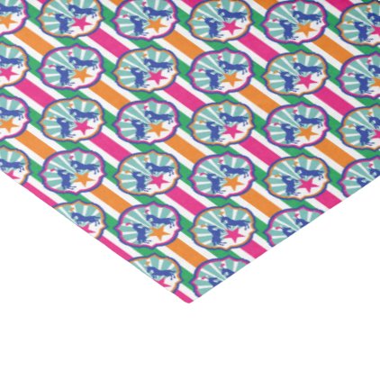 Colorful Circus Show Ponies Pattern Tissue Paper