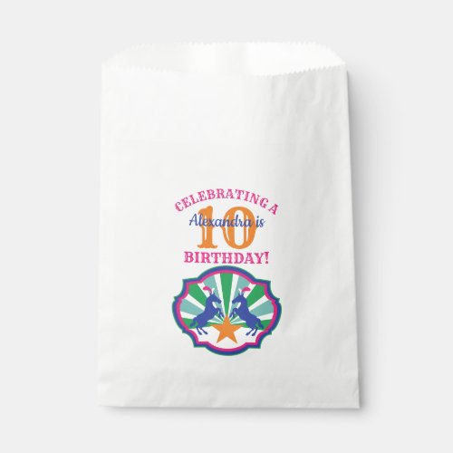 Colorful Circus Show Ponies Personalized Birthday Favor Bag