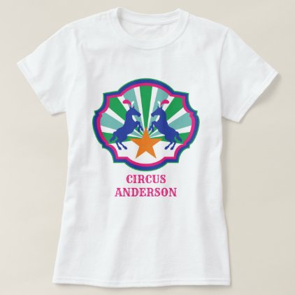 Colorful Circus Show Ponies Personalized T-Shirt