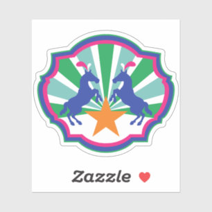 Colorful Circus Show Ponies Sticker