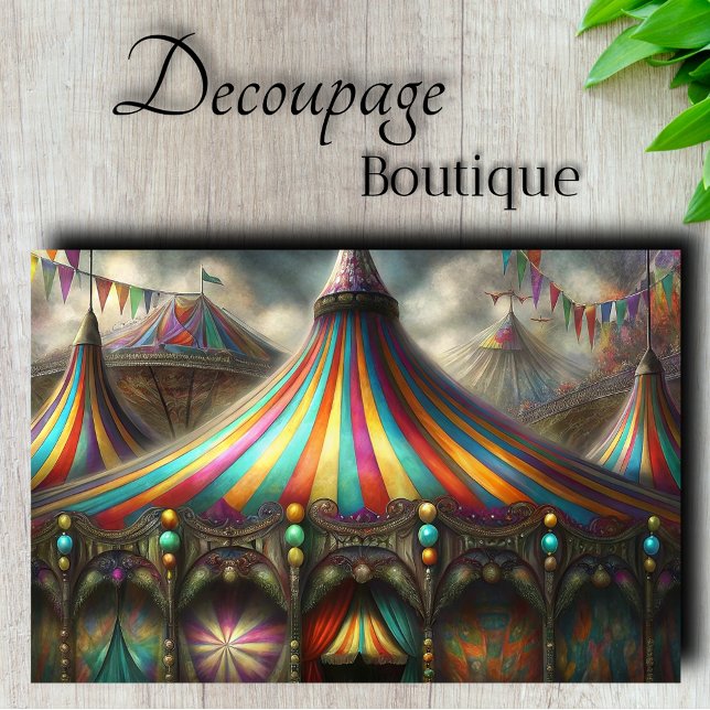 Colorful Circus Tent Decoupage Tissue Paper (Colorful Circus Tent Decoupage Tissue Paper)