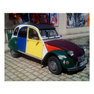 Colorful Citroen 2 CV Poster