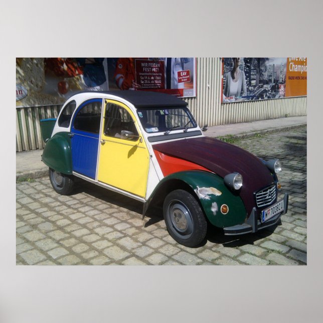 Colorful Citroen 2 CV Poster (Front)