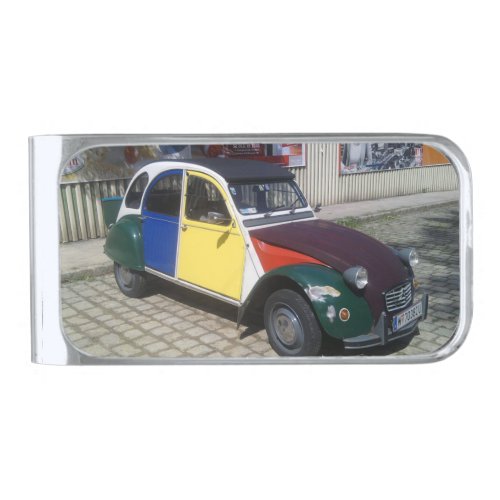 Colorful Citroen 2 CV Silver Finish Money Clip