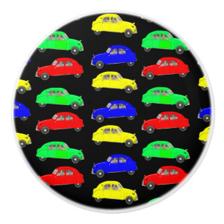 Colorful Citroen 2 CV Tiled Pattern Ceramic Knob