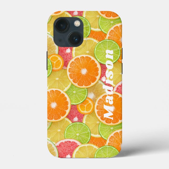 Colorful Citrus custom name phone cases (Back)
