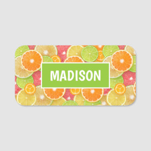 Colorful Citrus custom name Tag