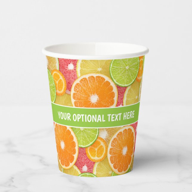Colorful Citrus custom text Paper Cups (Left)