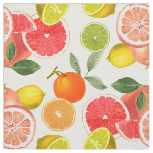 Colorful Citrus Fruits  Fabric