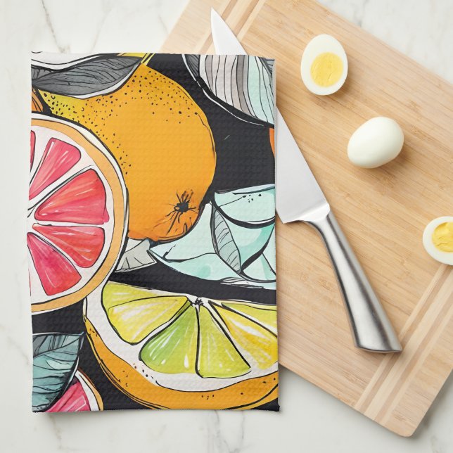 Colorful Citrus  Kitchen Towel (Quarter Fold)