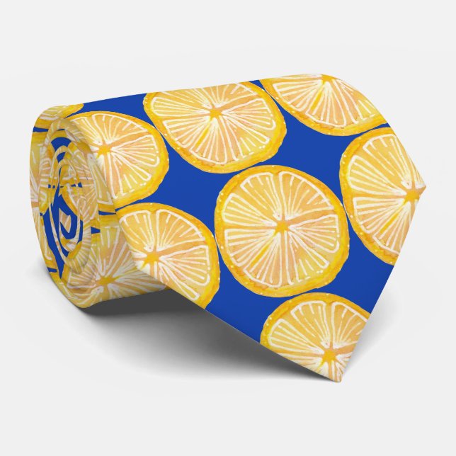 Colorful citrus lemon Fruit patten Neck Tie (Rolled)